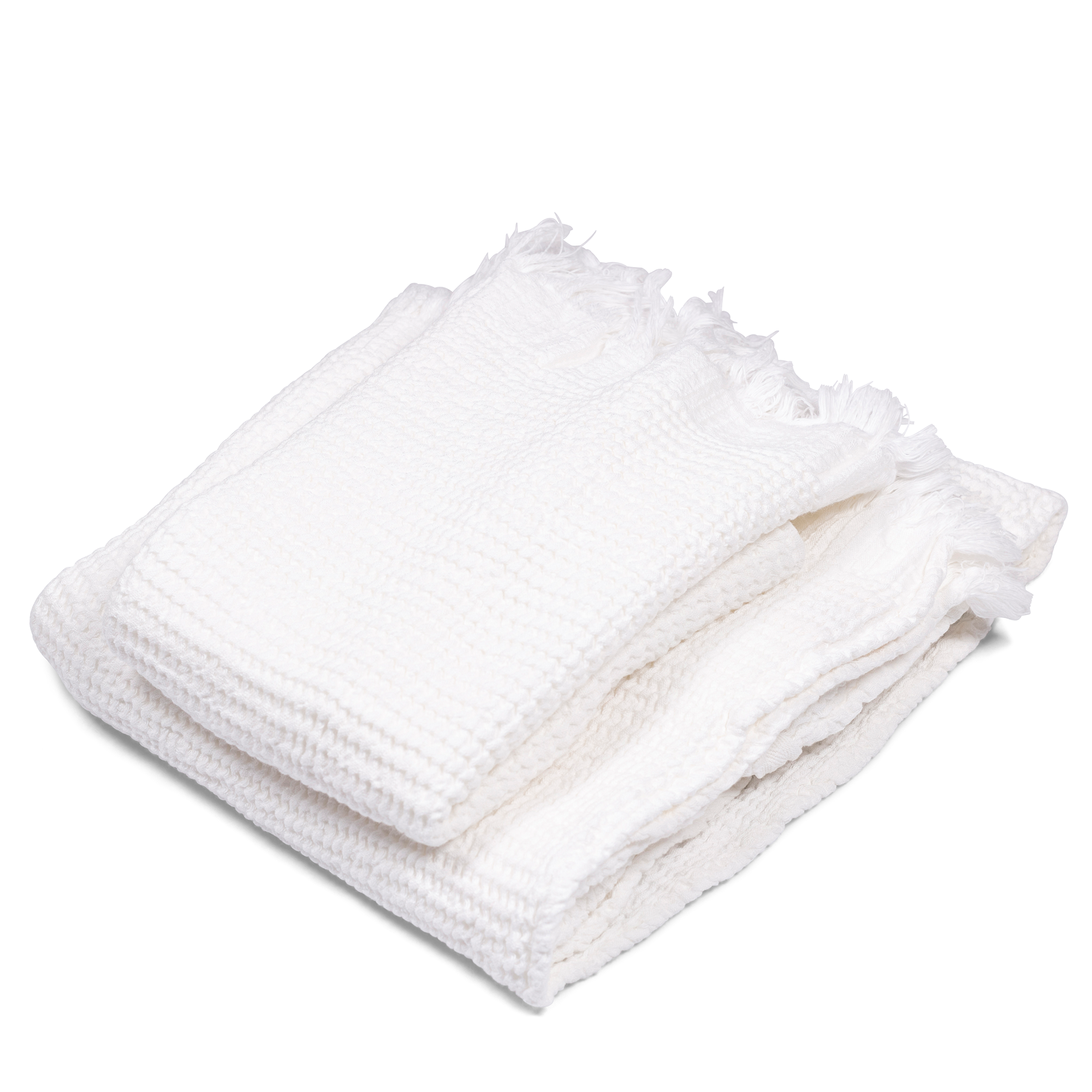 Ella Waffle Bath Towel - White