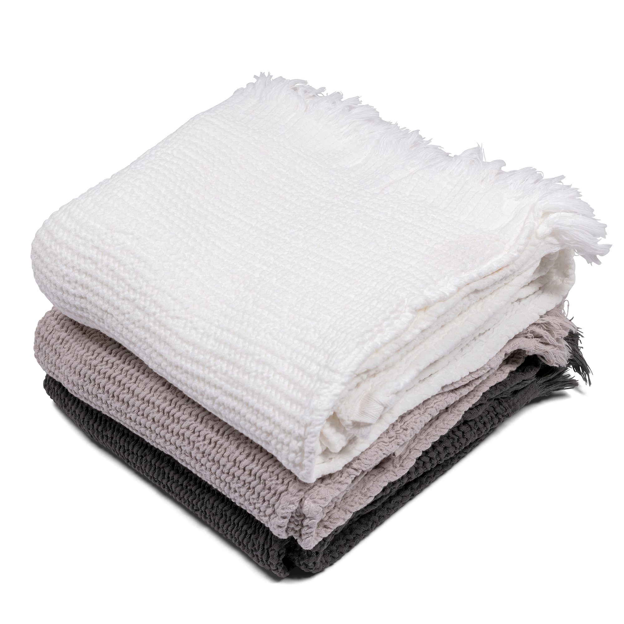 Ella Waffle Bath Towel - White
