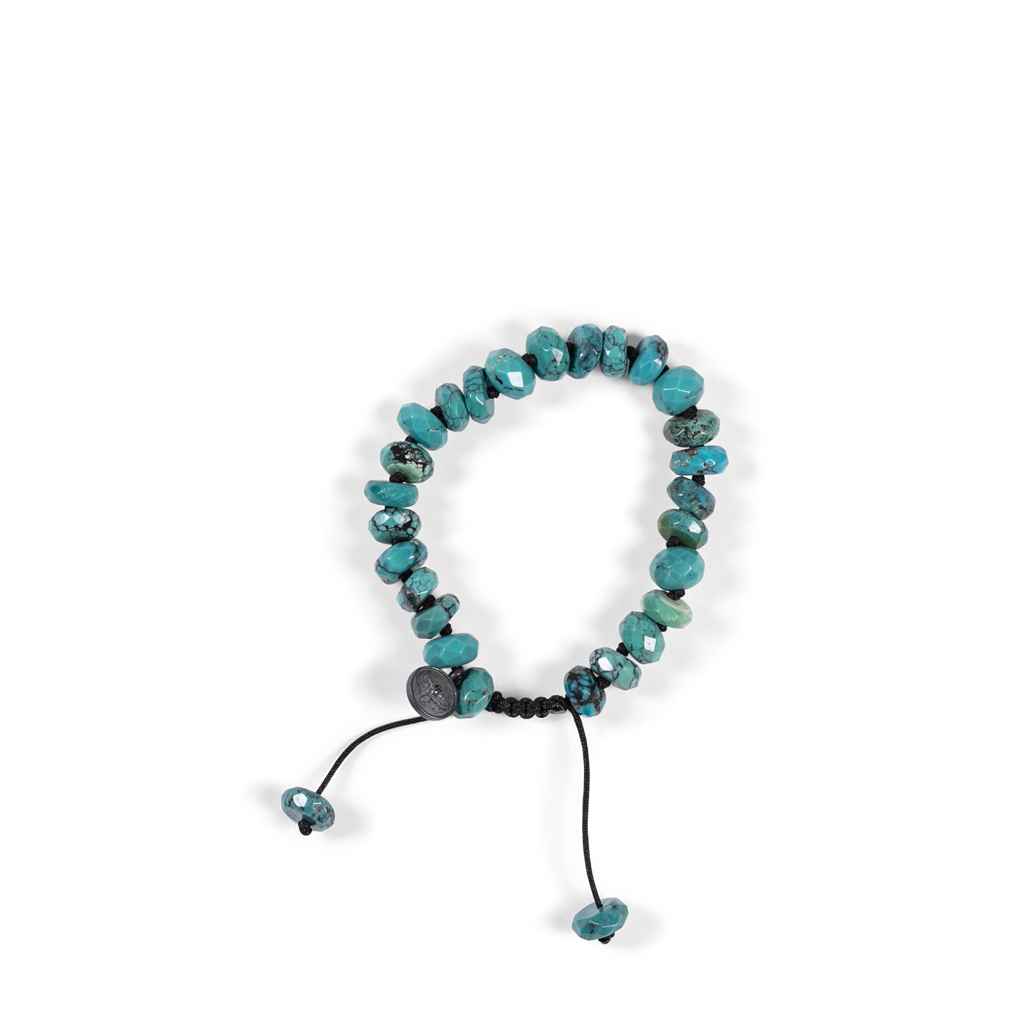Arizona Turquoise Faceted Bracelet featuring 10mm turquoise stones. Known for fostering self-acceptance, personal insight, and empathy. Enhances communication and understanding toward oneself and others.