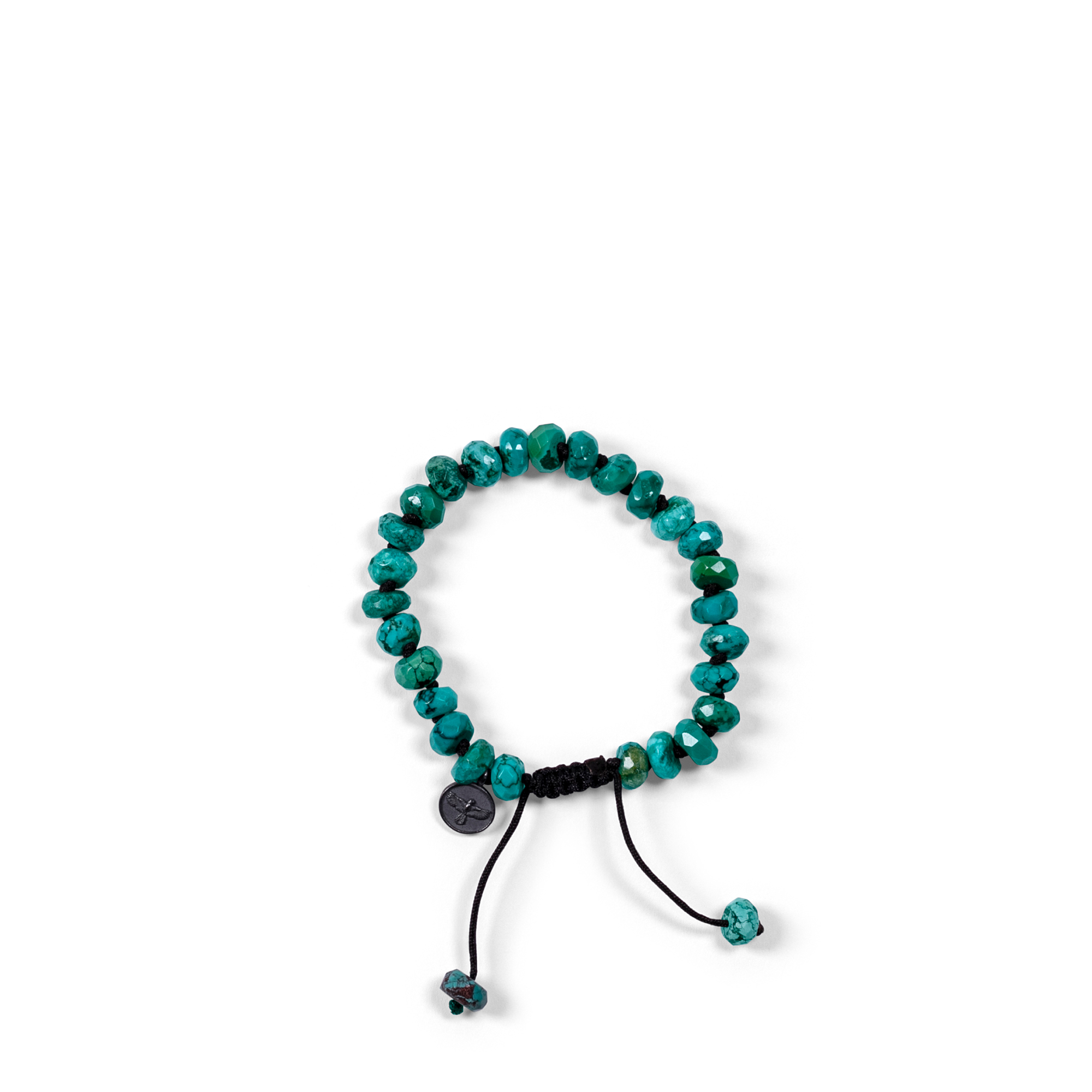 Arizona Turquoise Faceted Bracelet featuring 8 mm turquoise stones. Known for fostering self-acceptance, personal insight, and empathy. Enhances communication and understanding toward oneself and others.