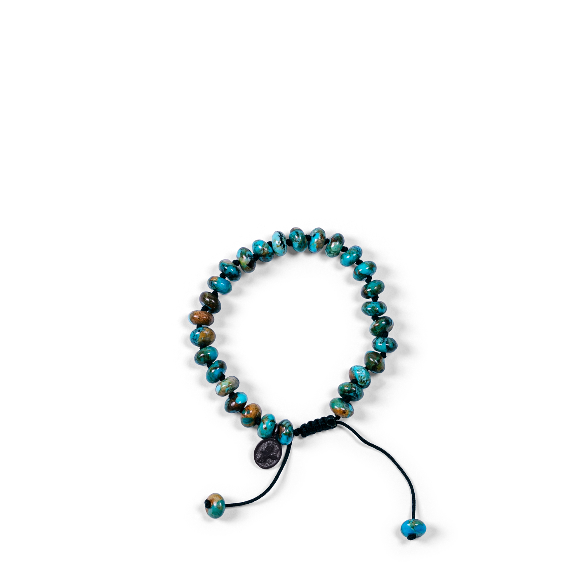 Arizona Turquoise Smooth Bracelet featuring 10mm turquoise stones. Known for fostering self-acceptance, personal insight, and empathy. Enhances communication and understanding toward oneself and others.