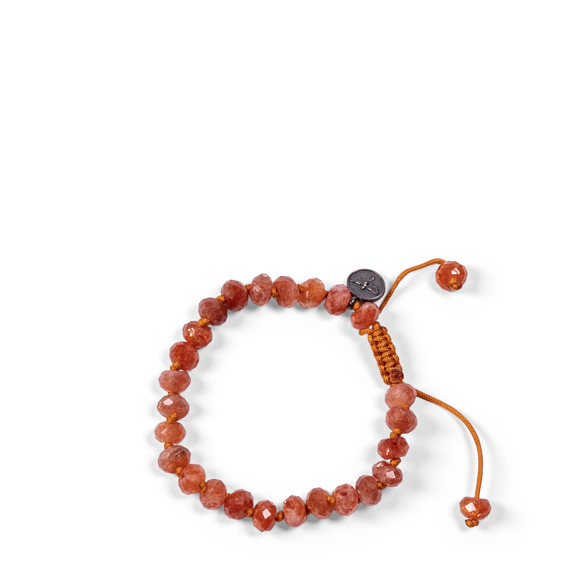 Sunstone Faceted Bracelet featuring 8mm stones. Reminiscent of the sun, it manifests creativity, happiness, leadership, and motivation.