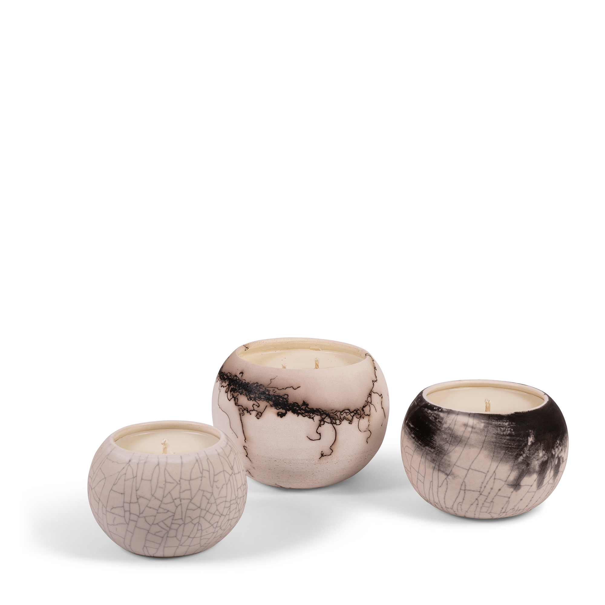 Stone Crackle Candle - White