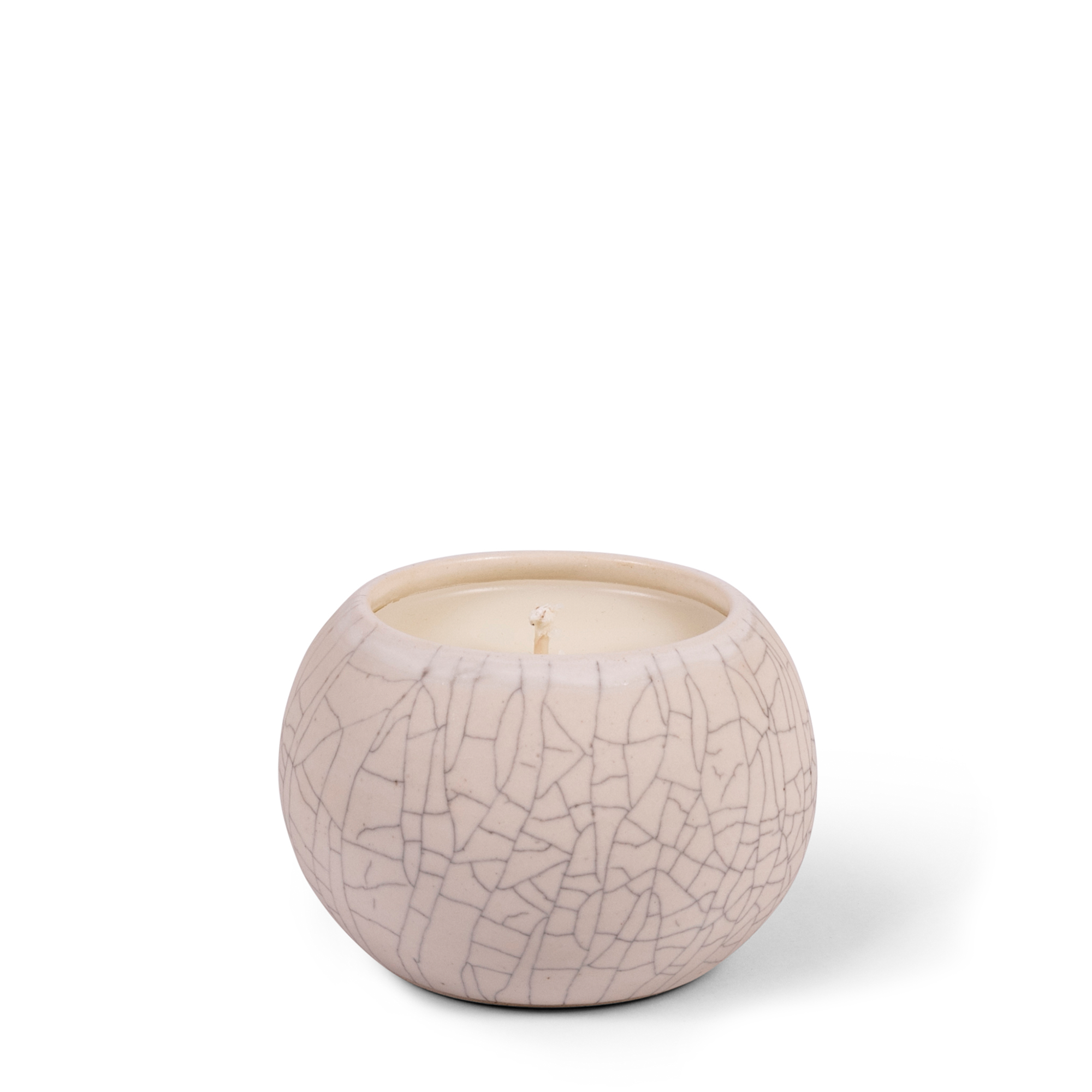 Stone Crackle Candle - White