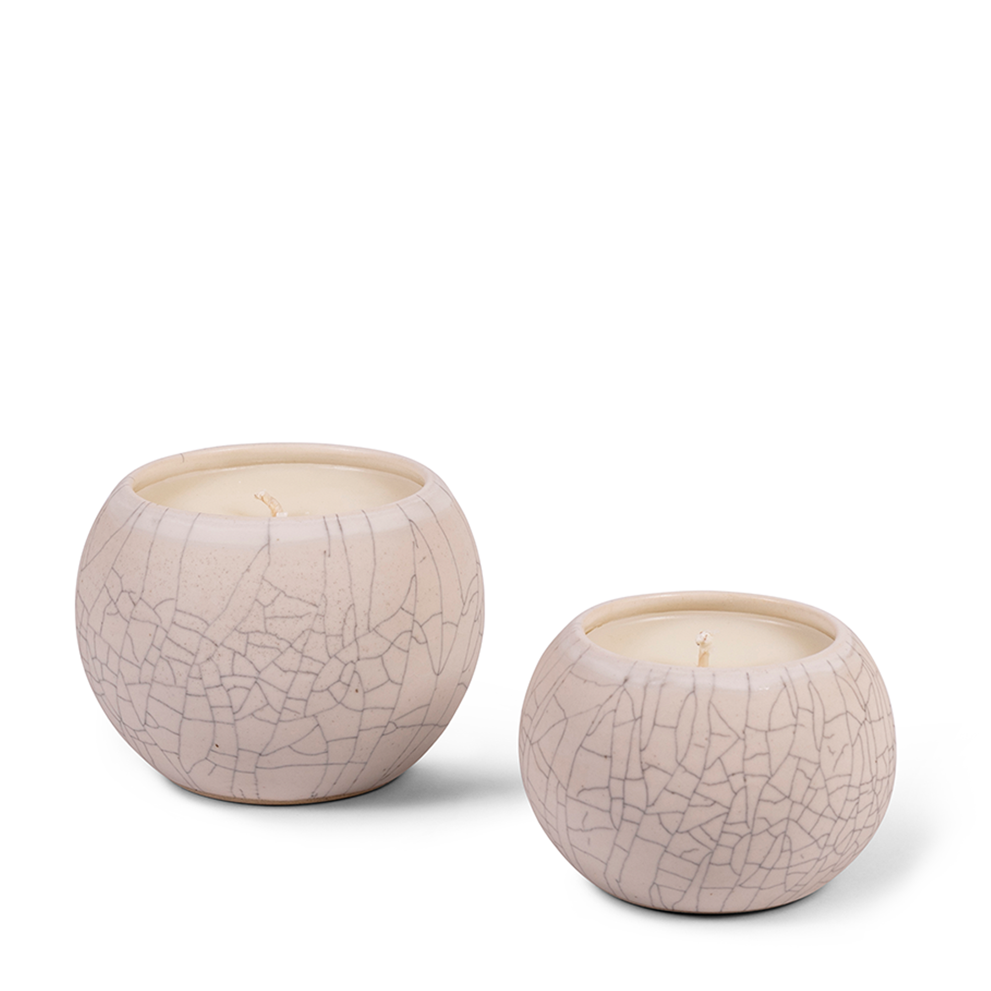 Stone Crackle Candle - White