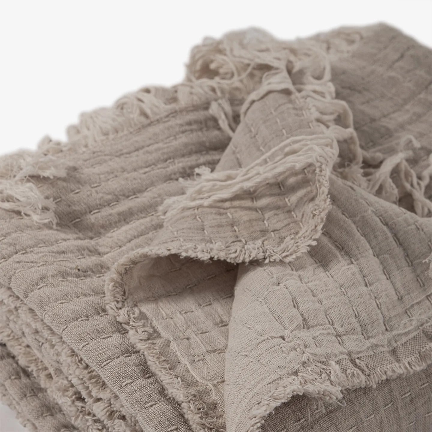 Of Loom: Kantha Throw - Natural