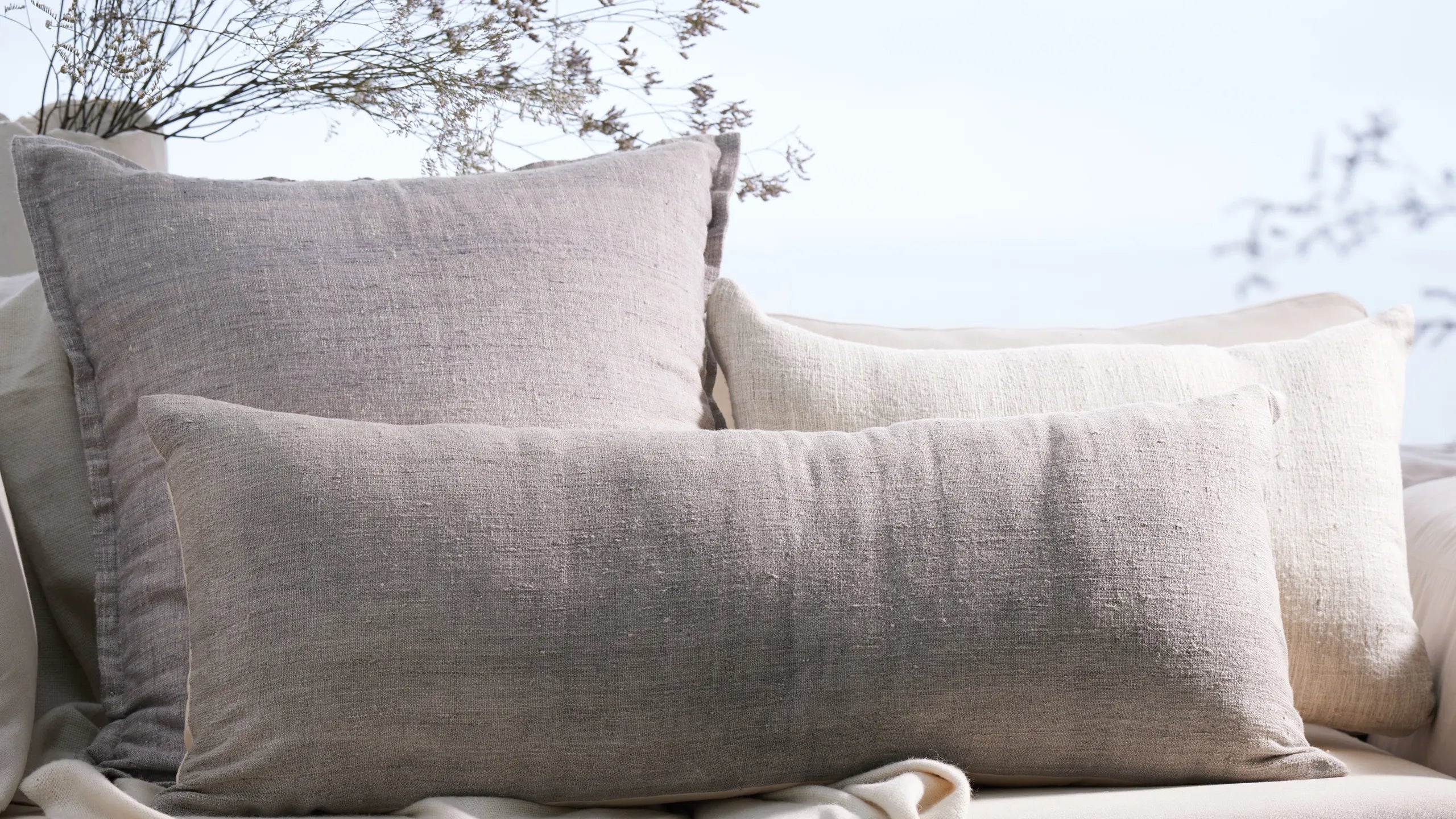 Of Silk Pillow - Hibiscus Blue