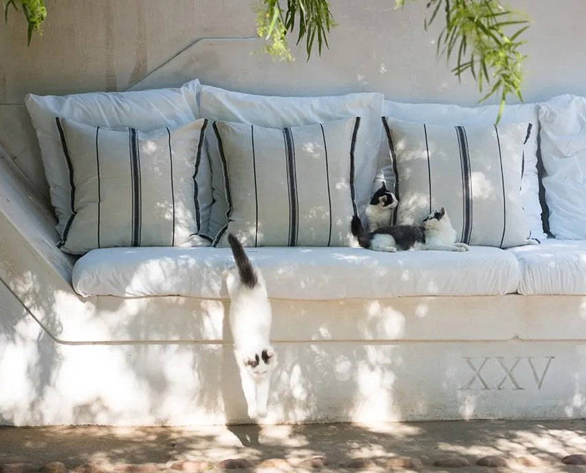 Lisburn Cotton + Linen Cushion Cover - Blue