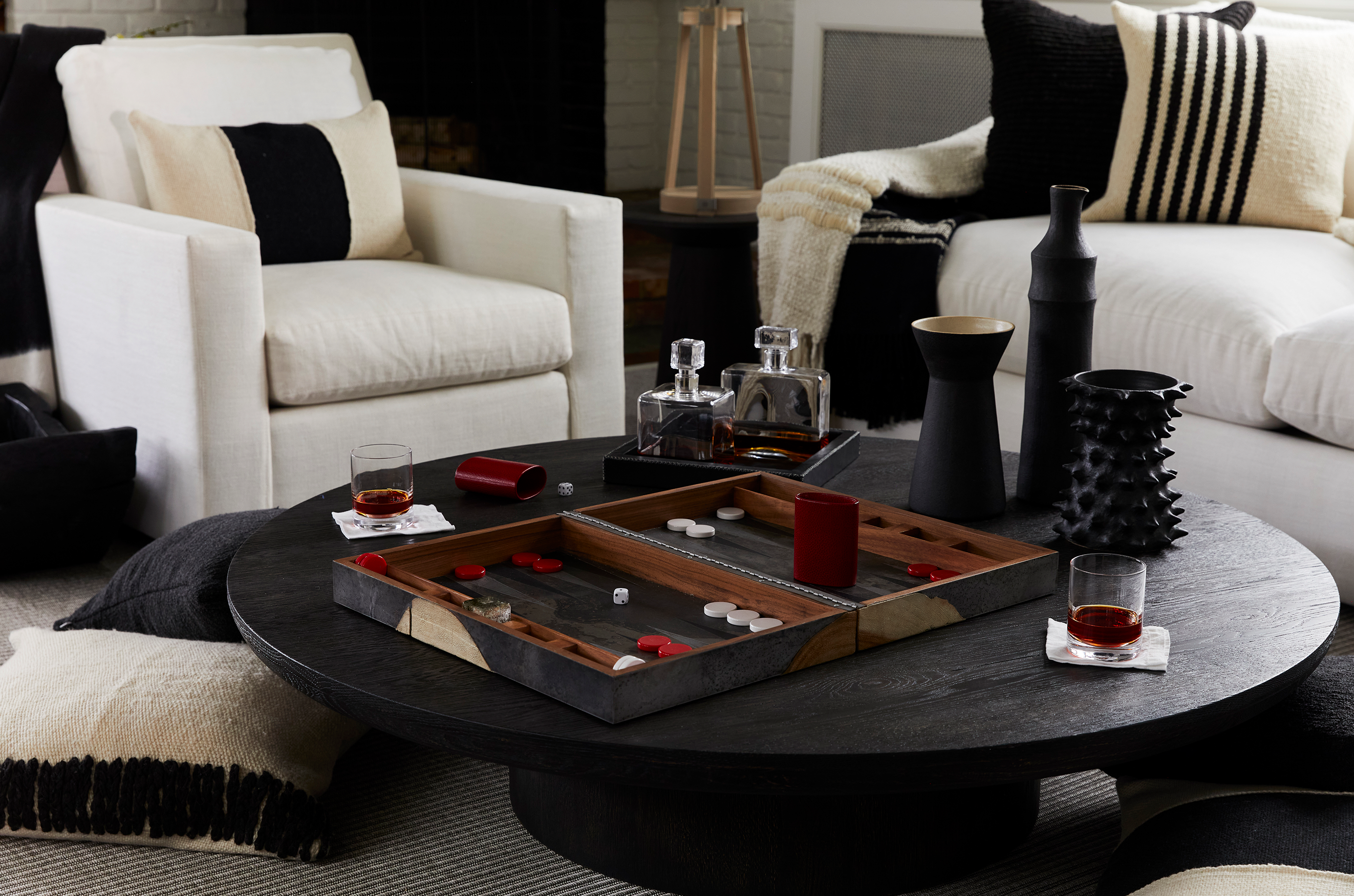 Handcrafted Backgammon Board With Glass Pieces