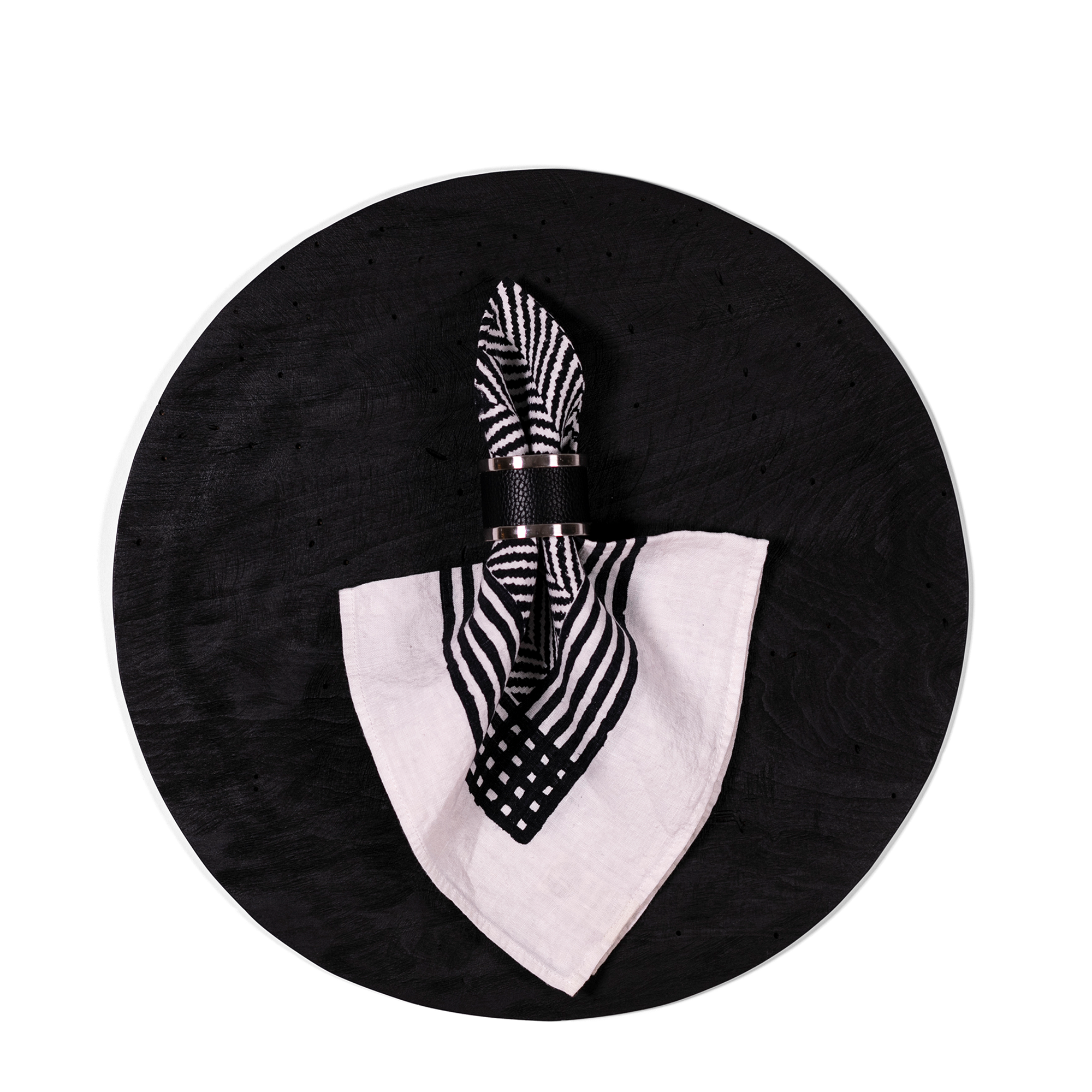 Circular Placemats - Black Wood