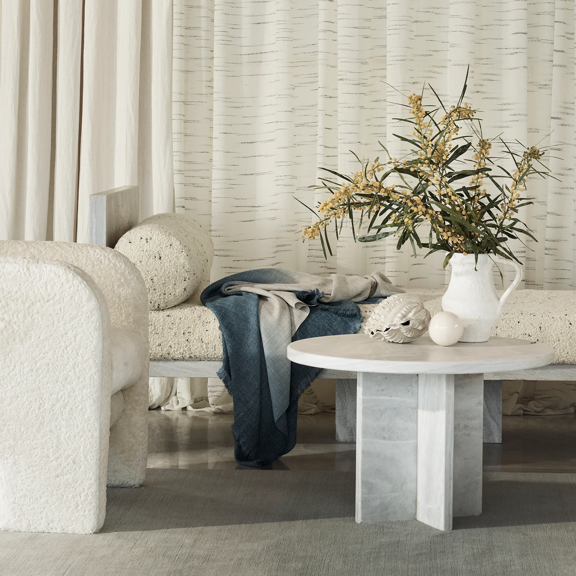 Ombré Alpaca Linen Throw - Twilight