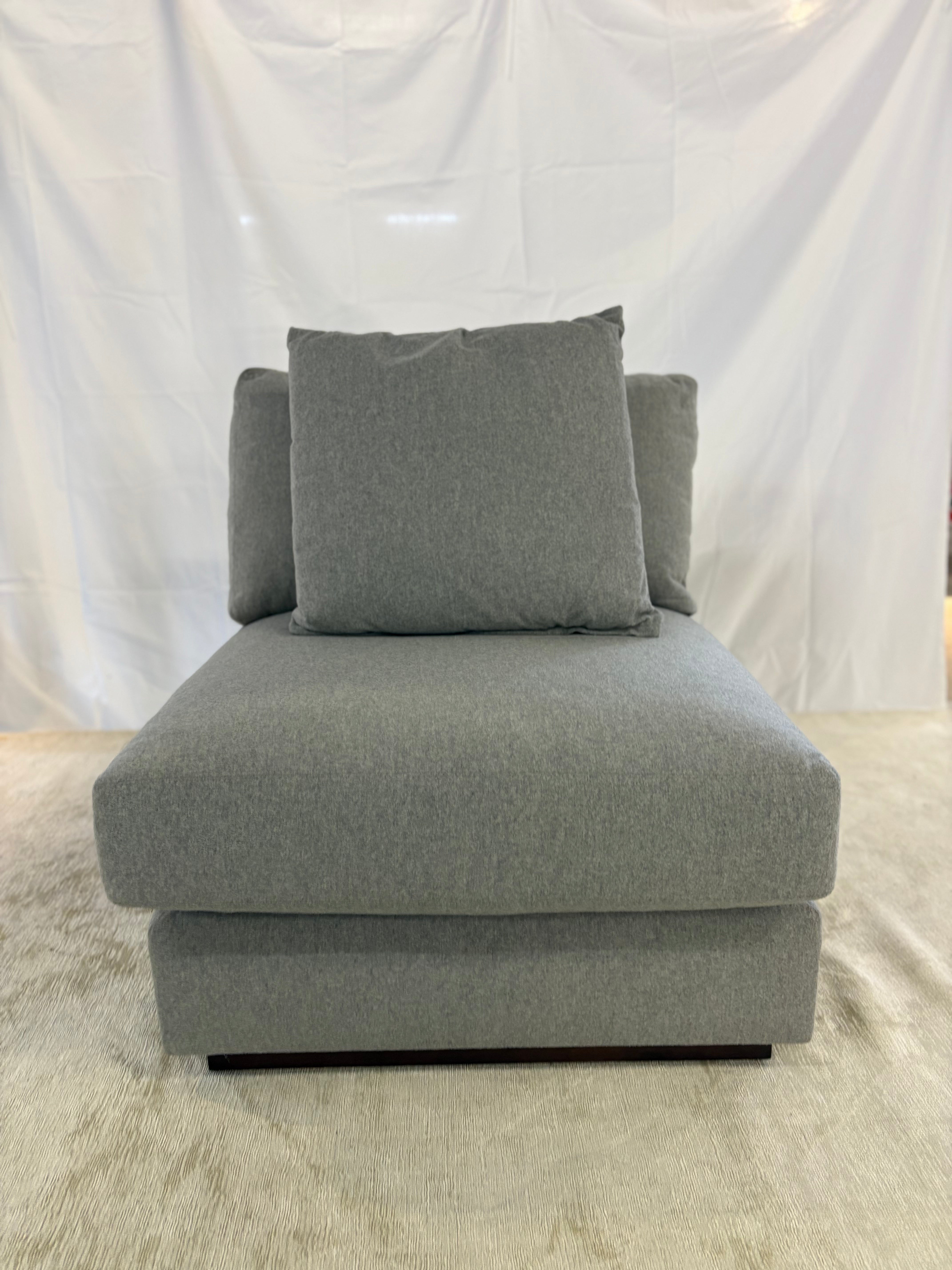 Sofa with Ottoman - Grey