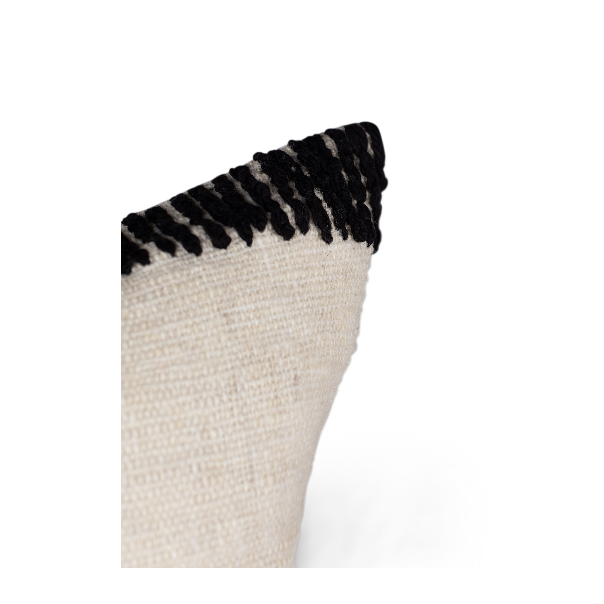Makun Chain Stitch Pillow - White + Black