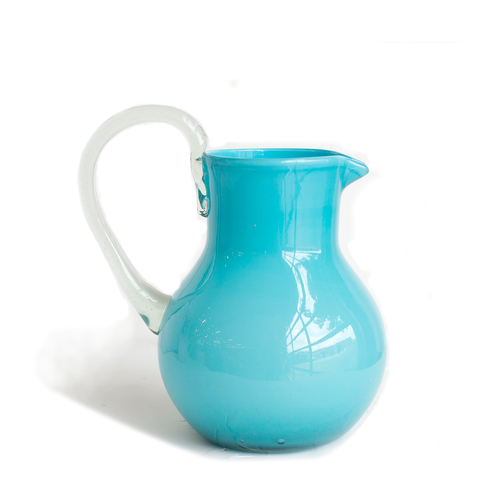 Handblown Glass Pitcher - Aqua