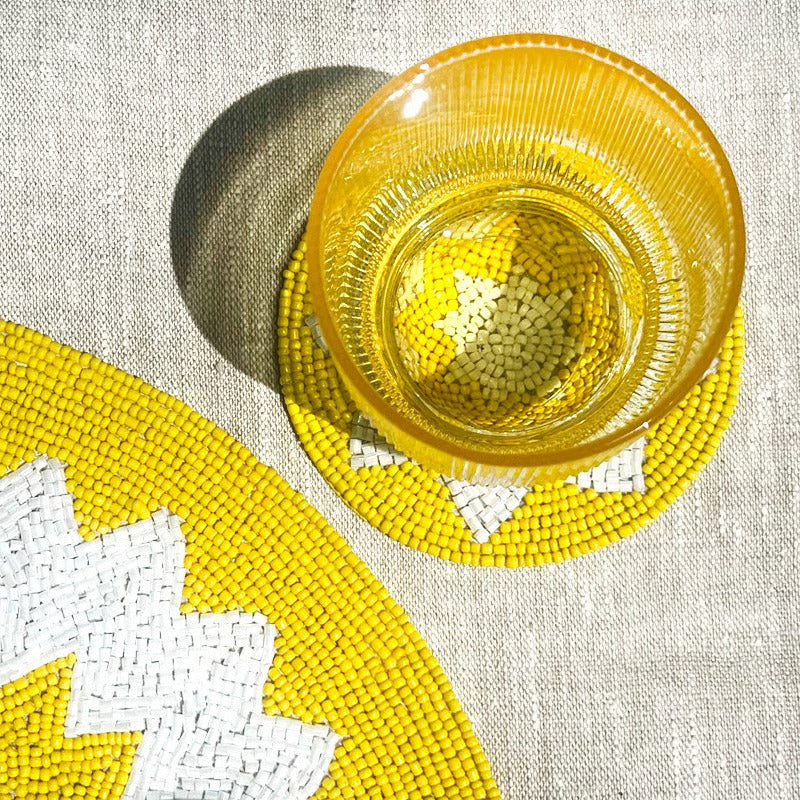 Capri Coasters - Yellow + White