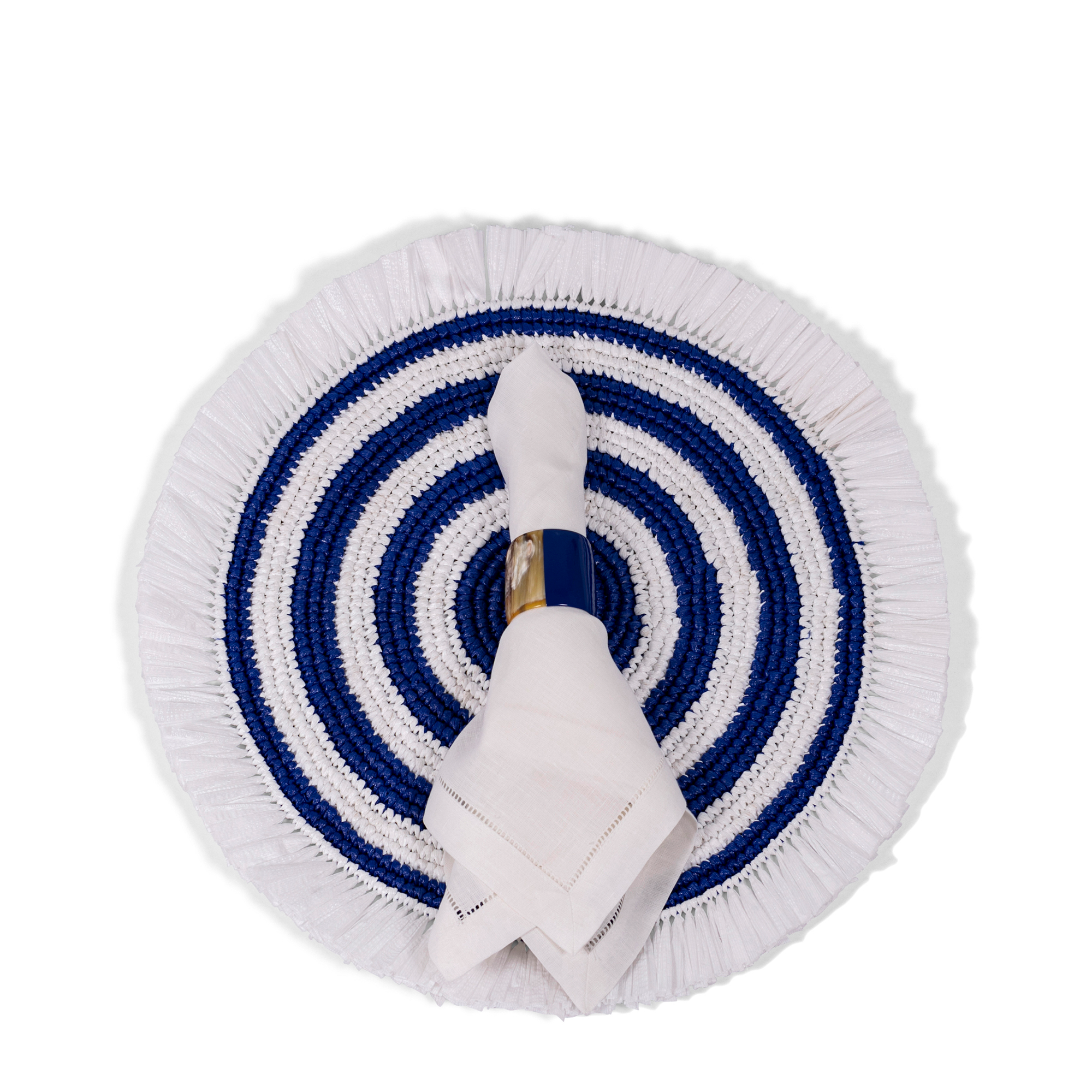 Horn + Lacquer Napkin Ring - Navy