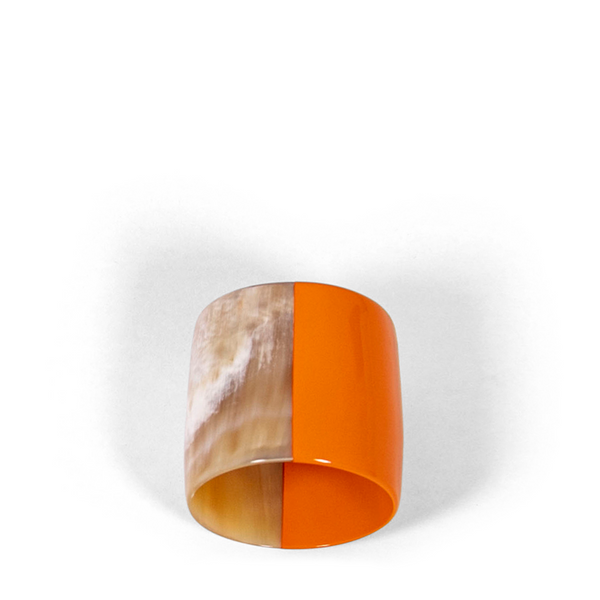 Horn + Lacquer Napkin Ring - Orange