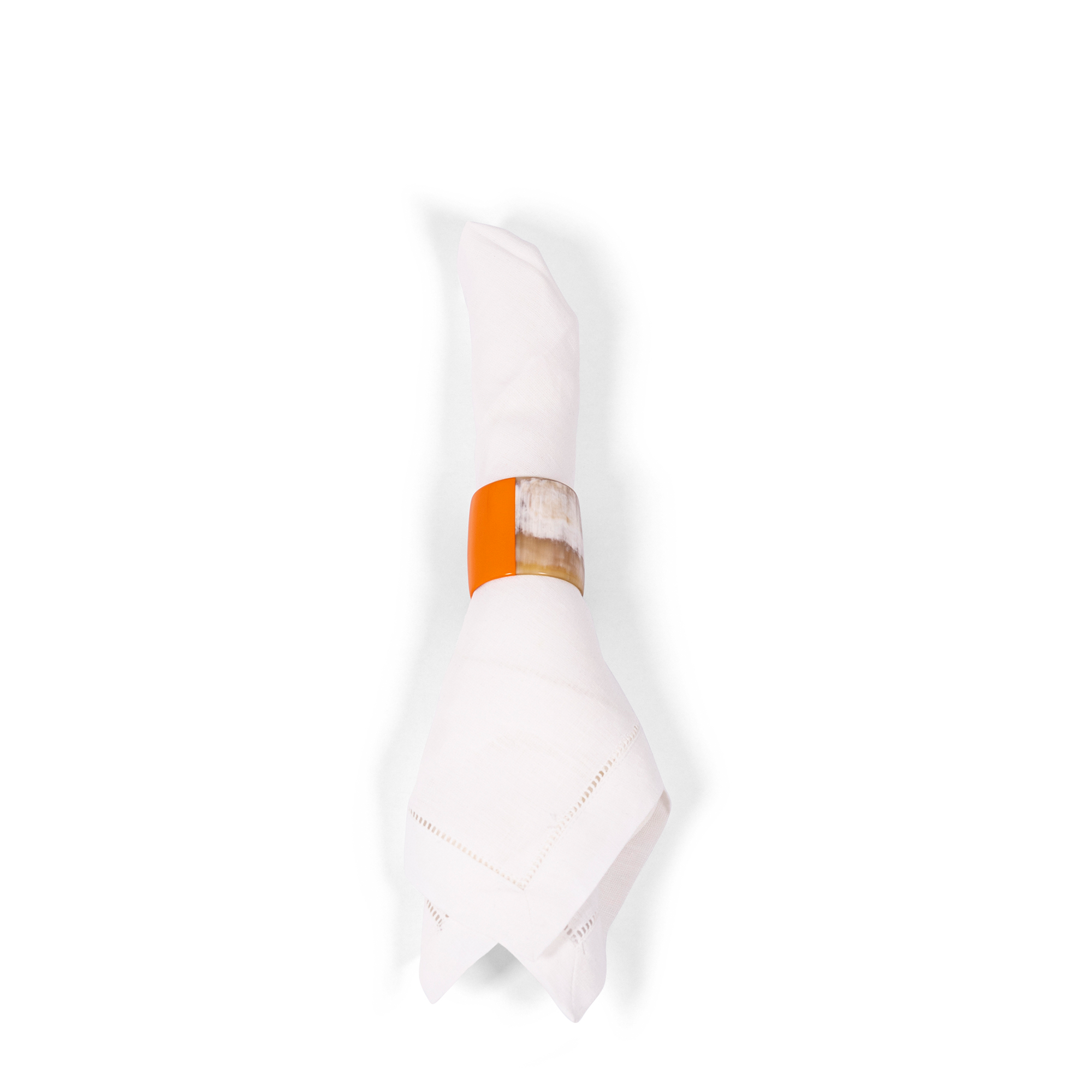 Horn + Lacquer Napkin Ring - Orange