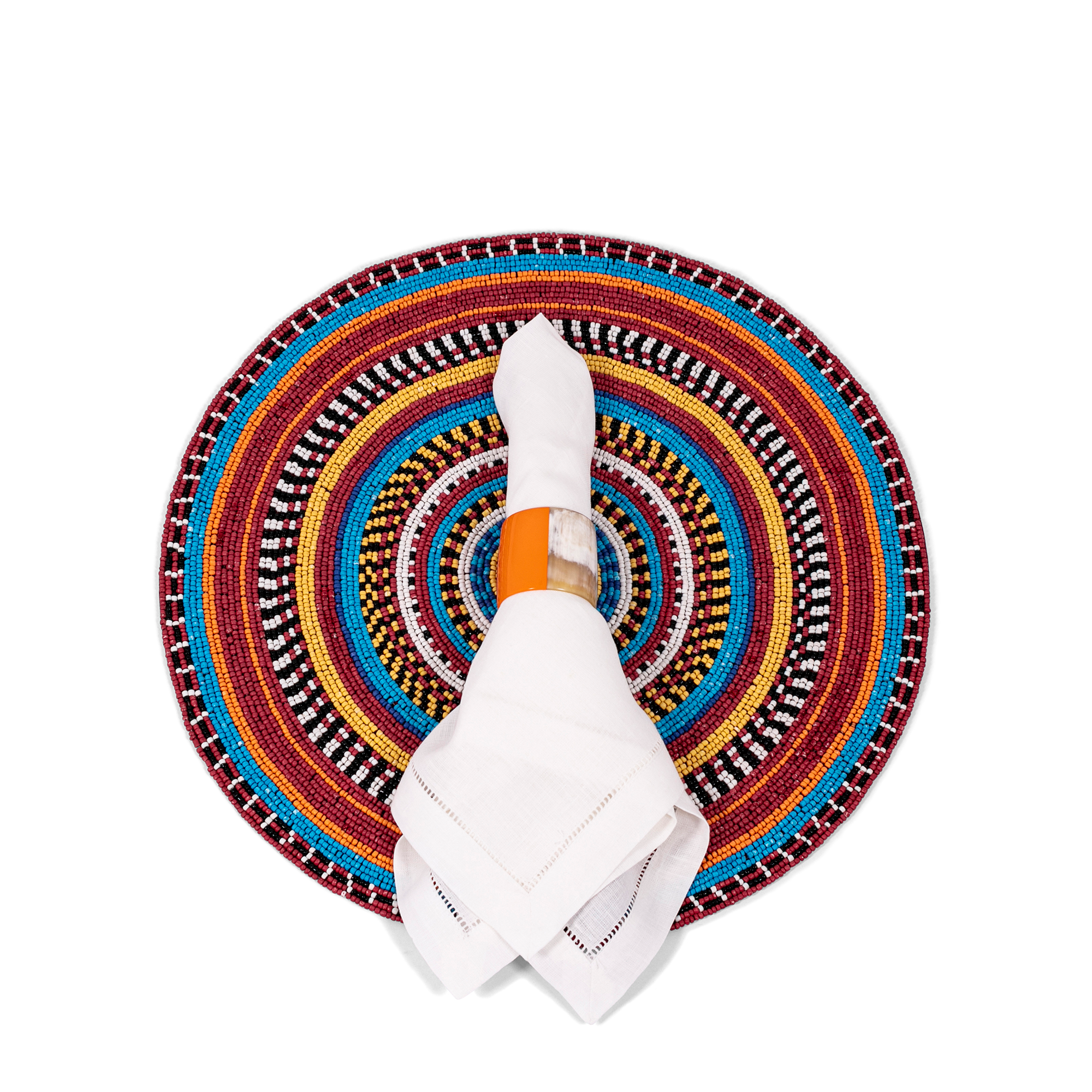 Horn + Lacquer Napkin Ring - Orange