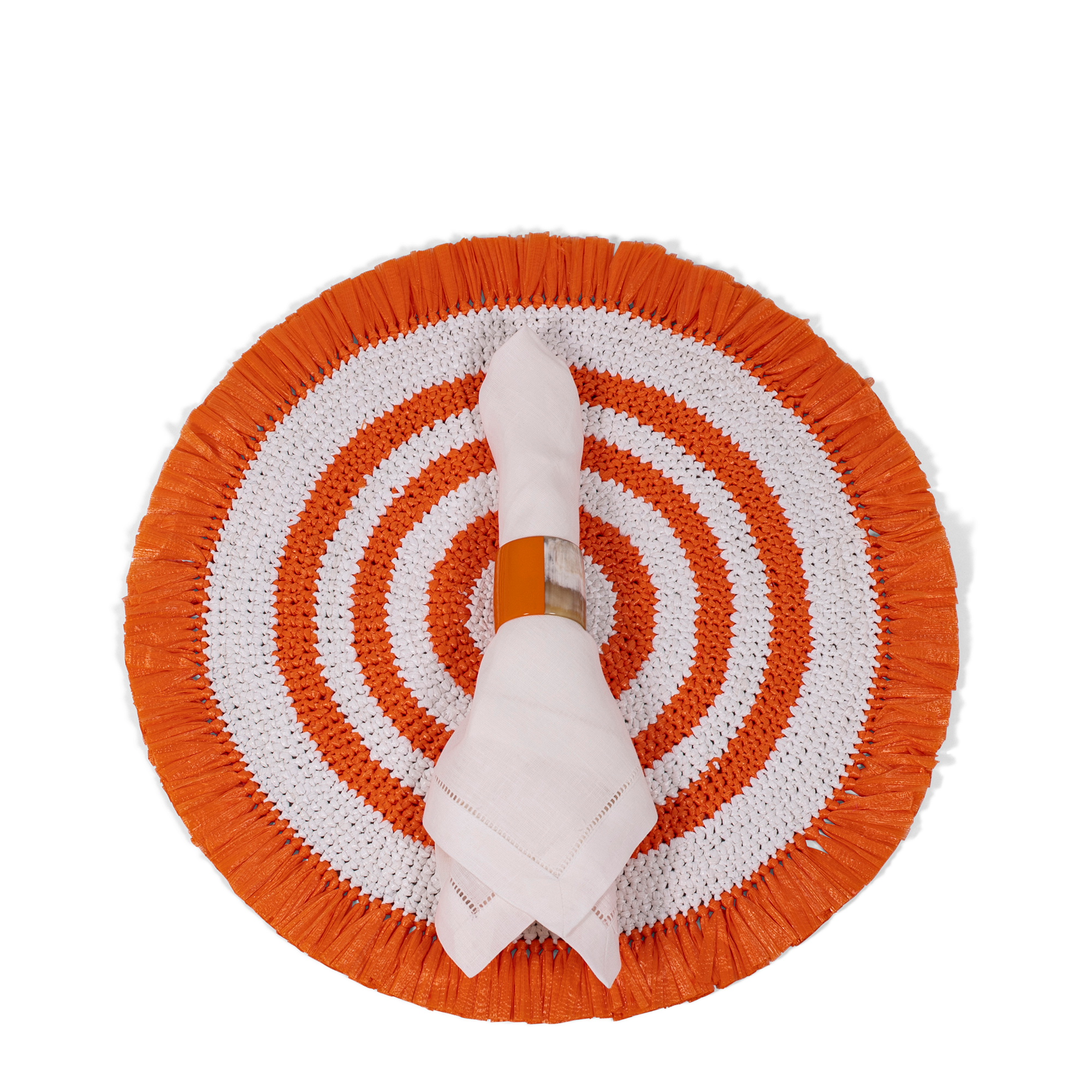 Horn + Lacquer Napkin Ring - Orange