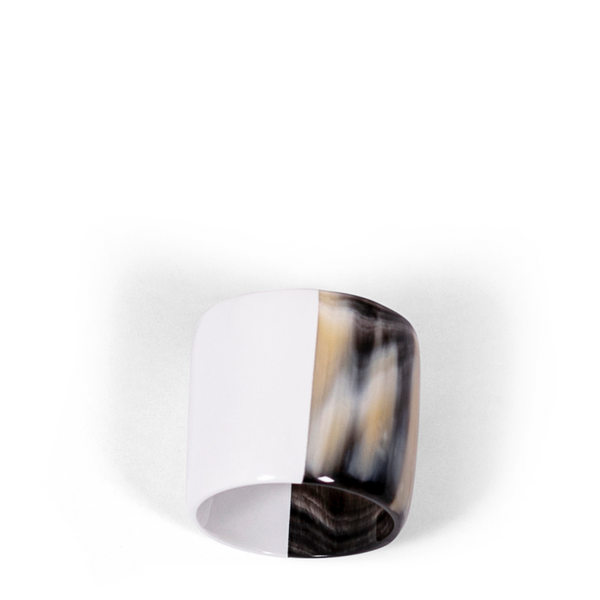 Horn + Lacquer Napkin Ring - White