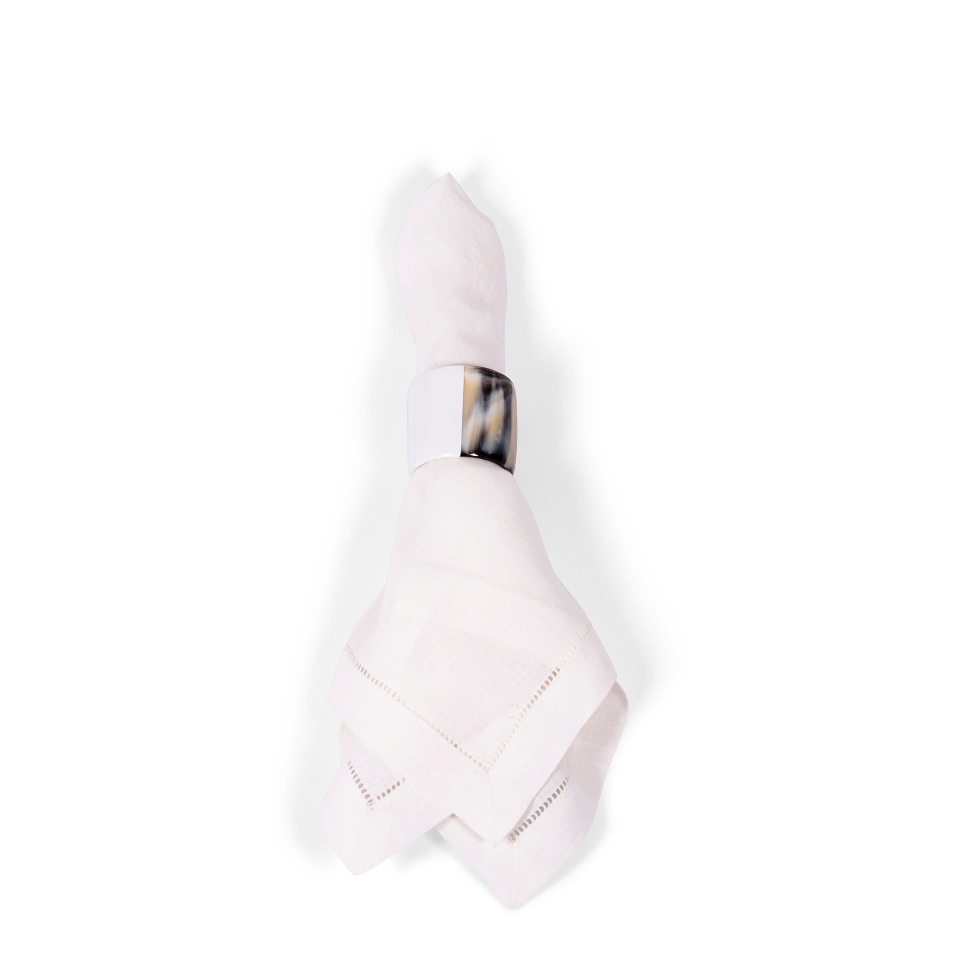 Horn + Lacquer Napkin Ring - White