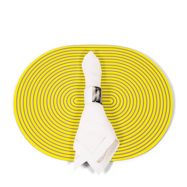 Lacquer Placemat - Yellow + Grey