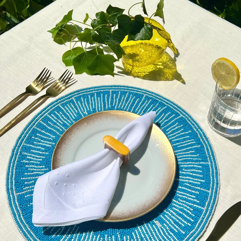 Amalfi Placemat - Blue + White