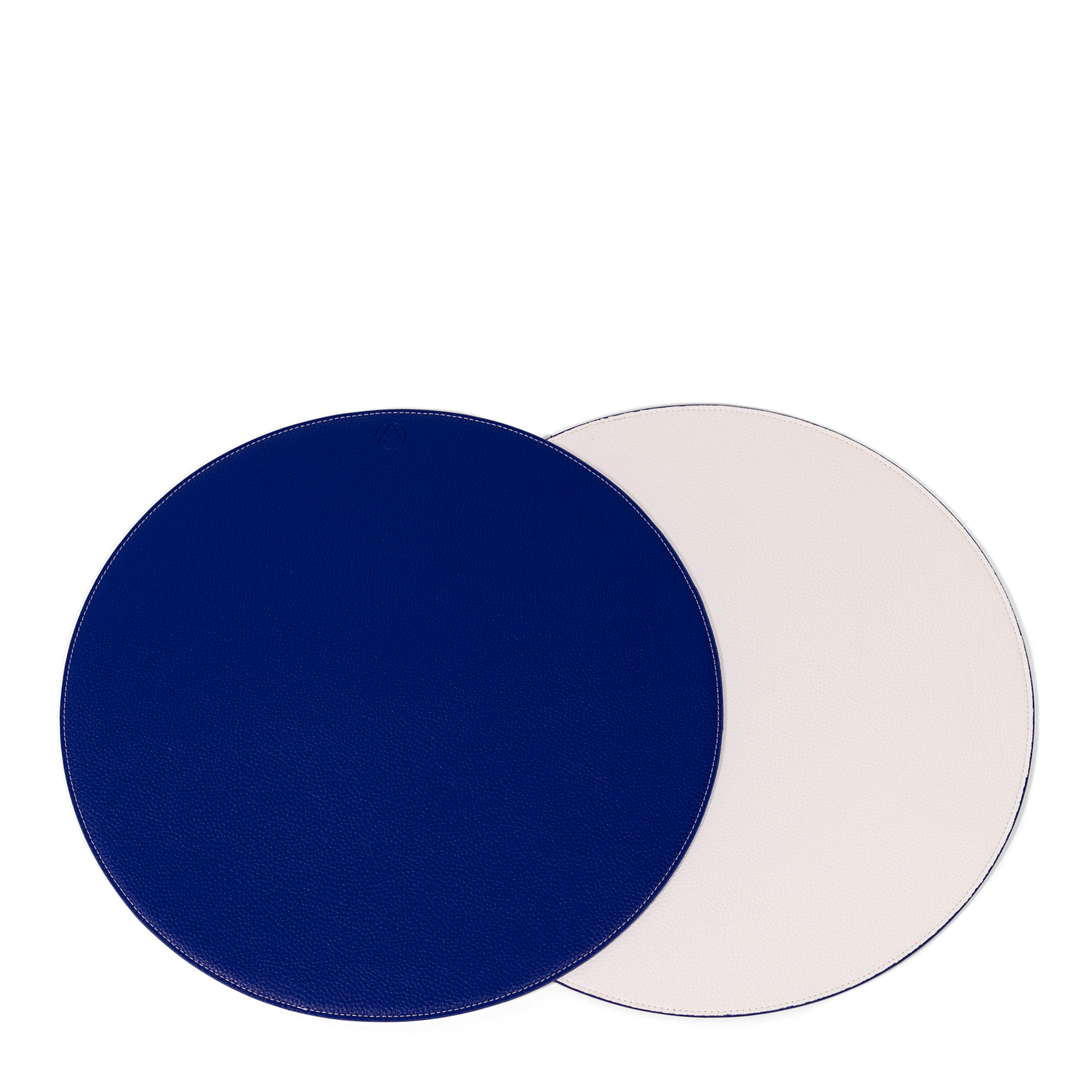 Vegan Leather Reversible Placemat - Blue + White