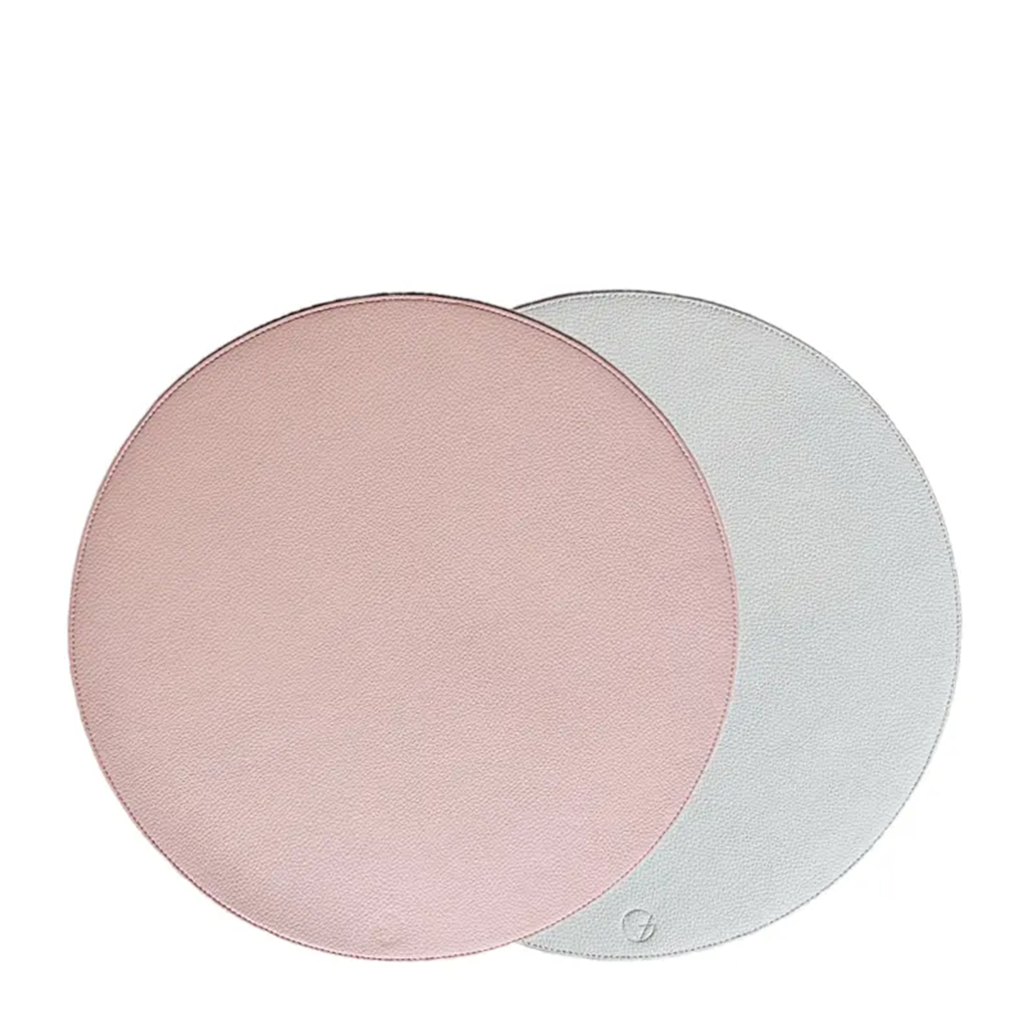 Round Reversible Placemat - Pink + White