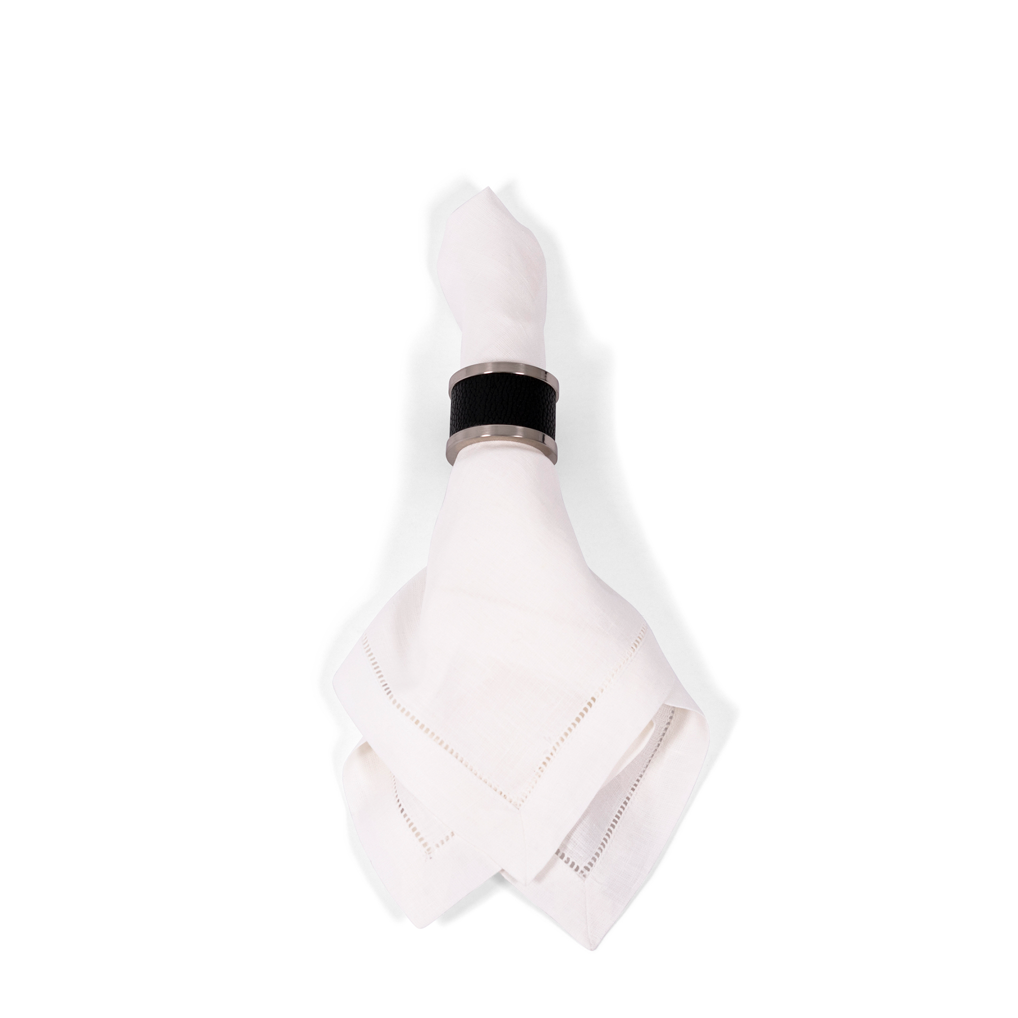 Zinc + Leather Napkin Ring - Black