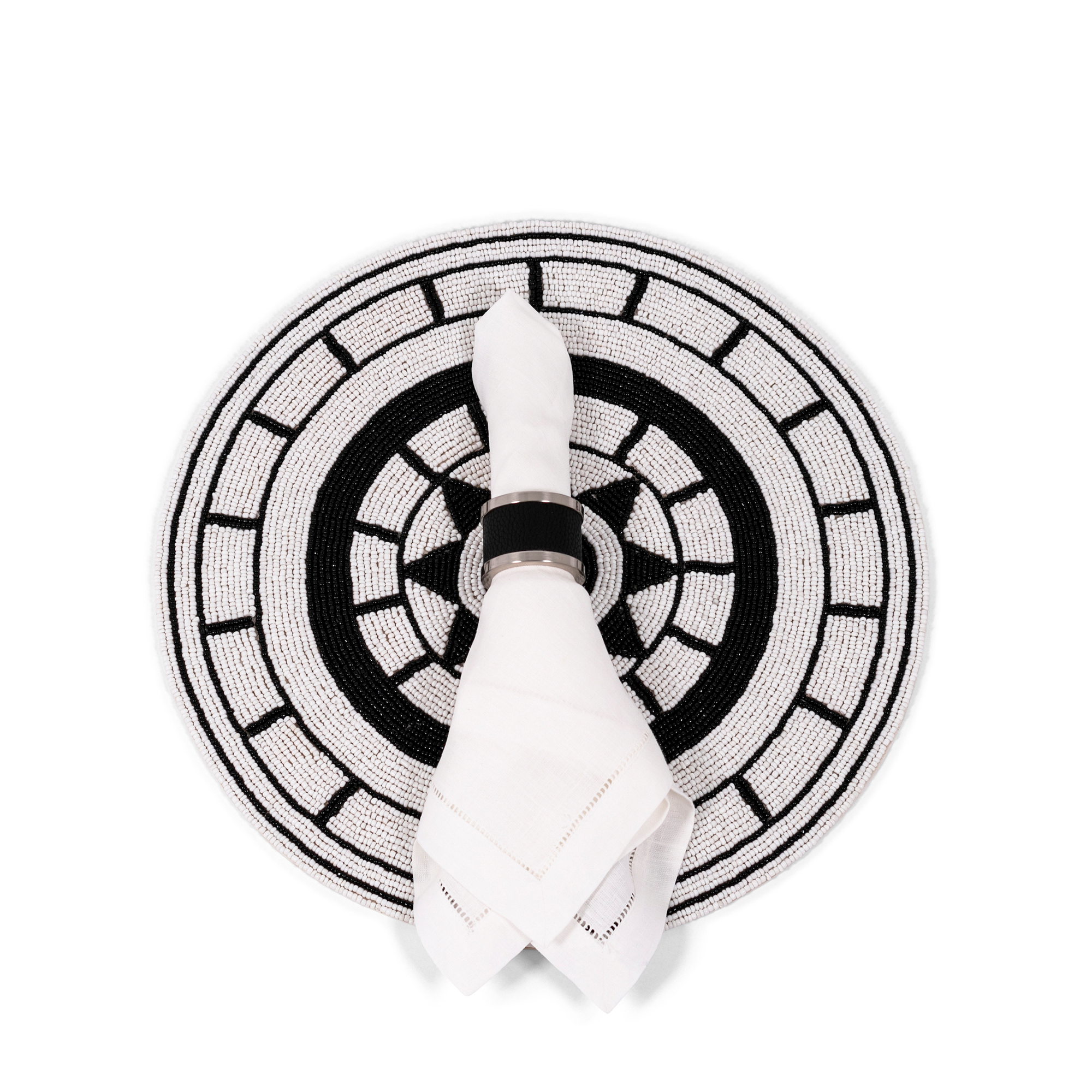 Zinc + Leather Napkin Ring - Black