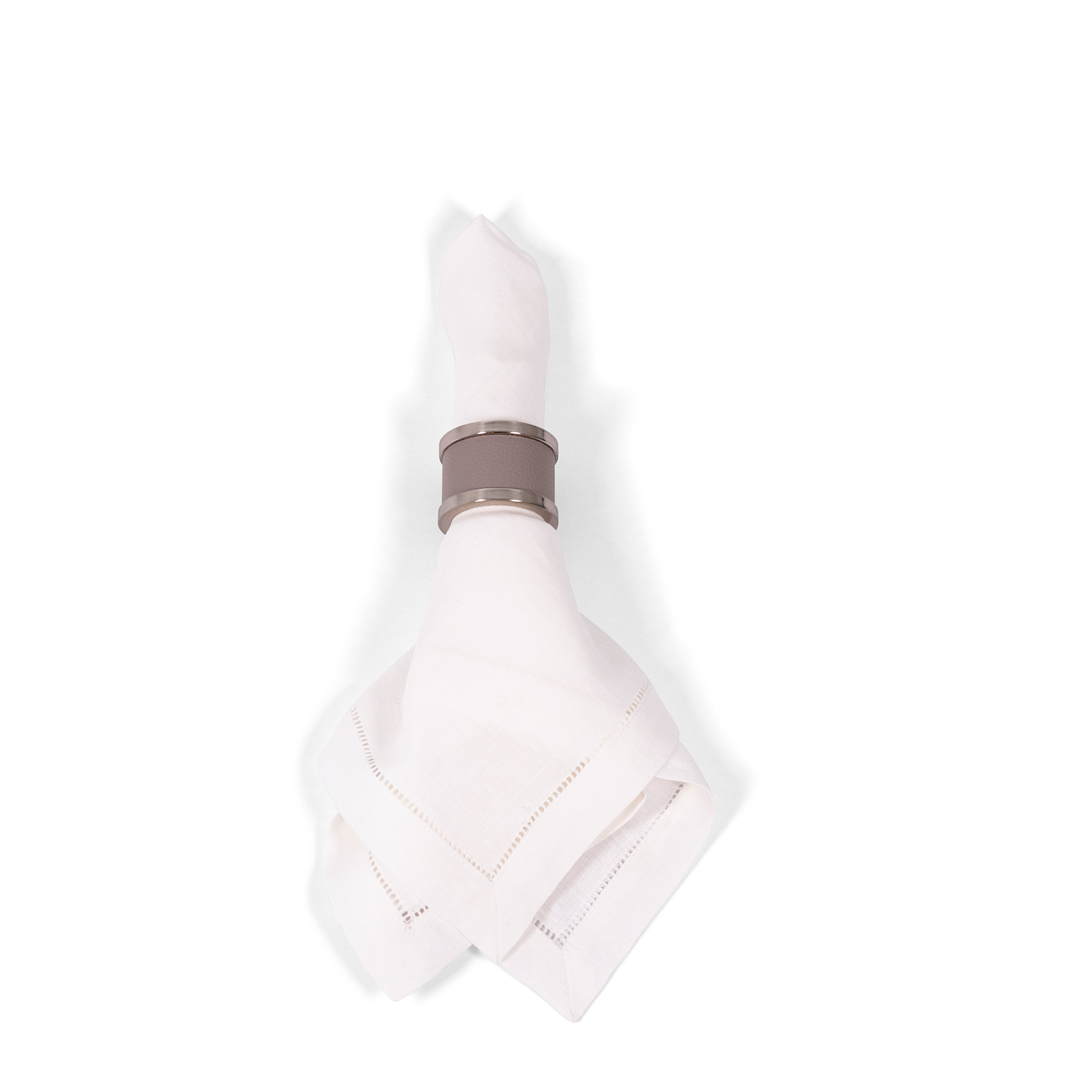 Zinc + Leather Napkin Ring - Taupe