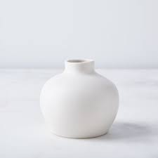 Ceramic Blossom Vase - Matte White