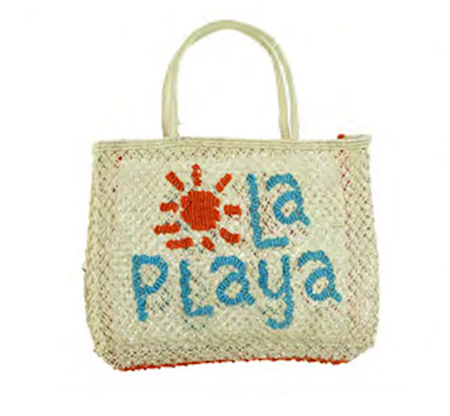 La Playa Hand Bag - Small Natural + Sky