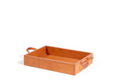 Handled Leather Tray - Natural