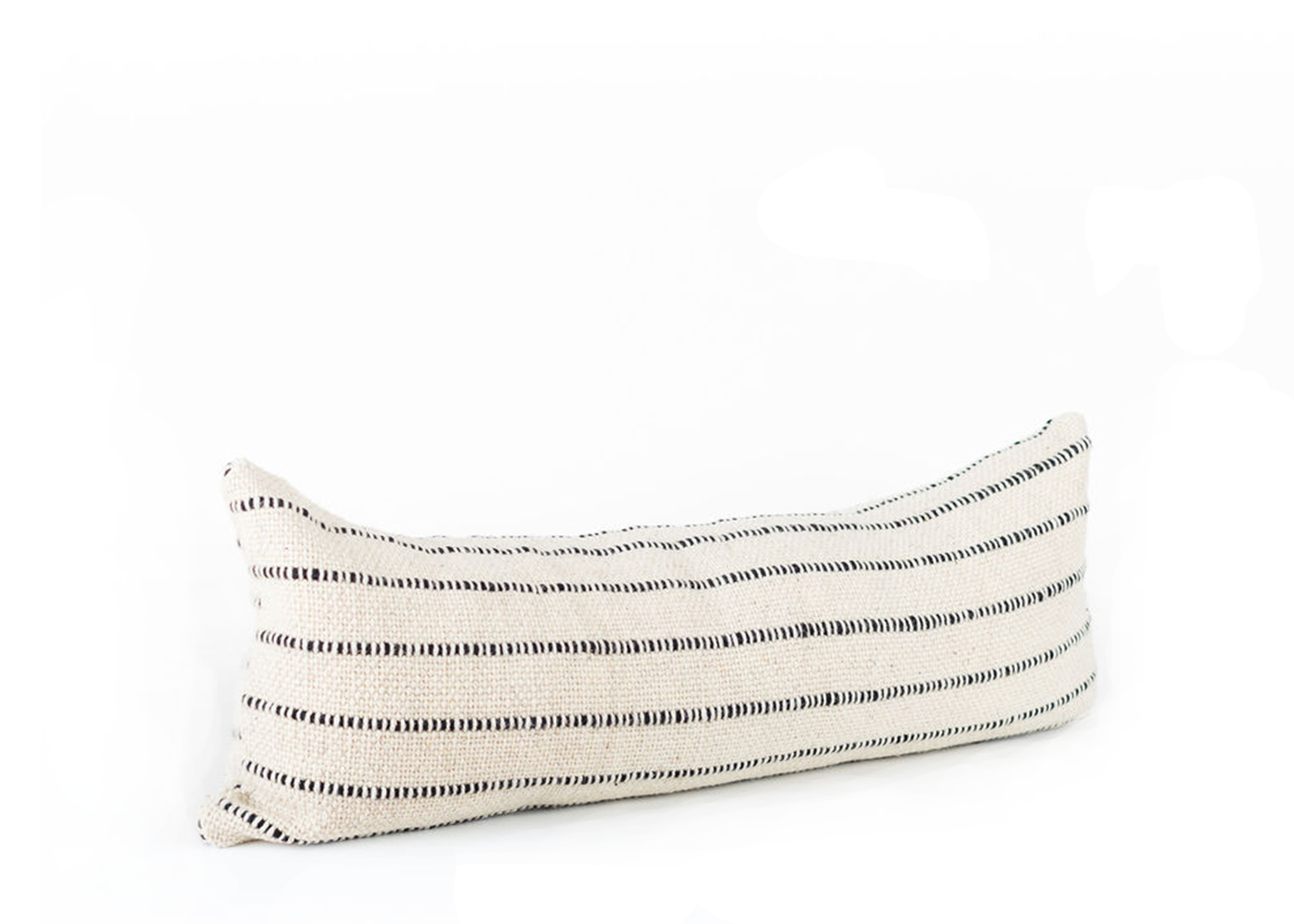 Pewma Striated Lumbar Pillow - Black + White