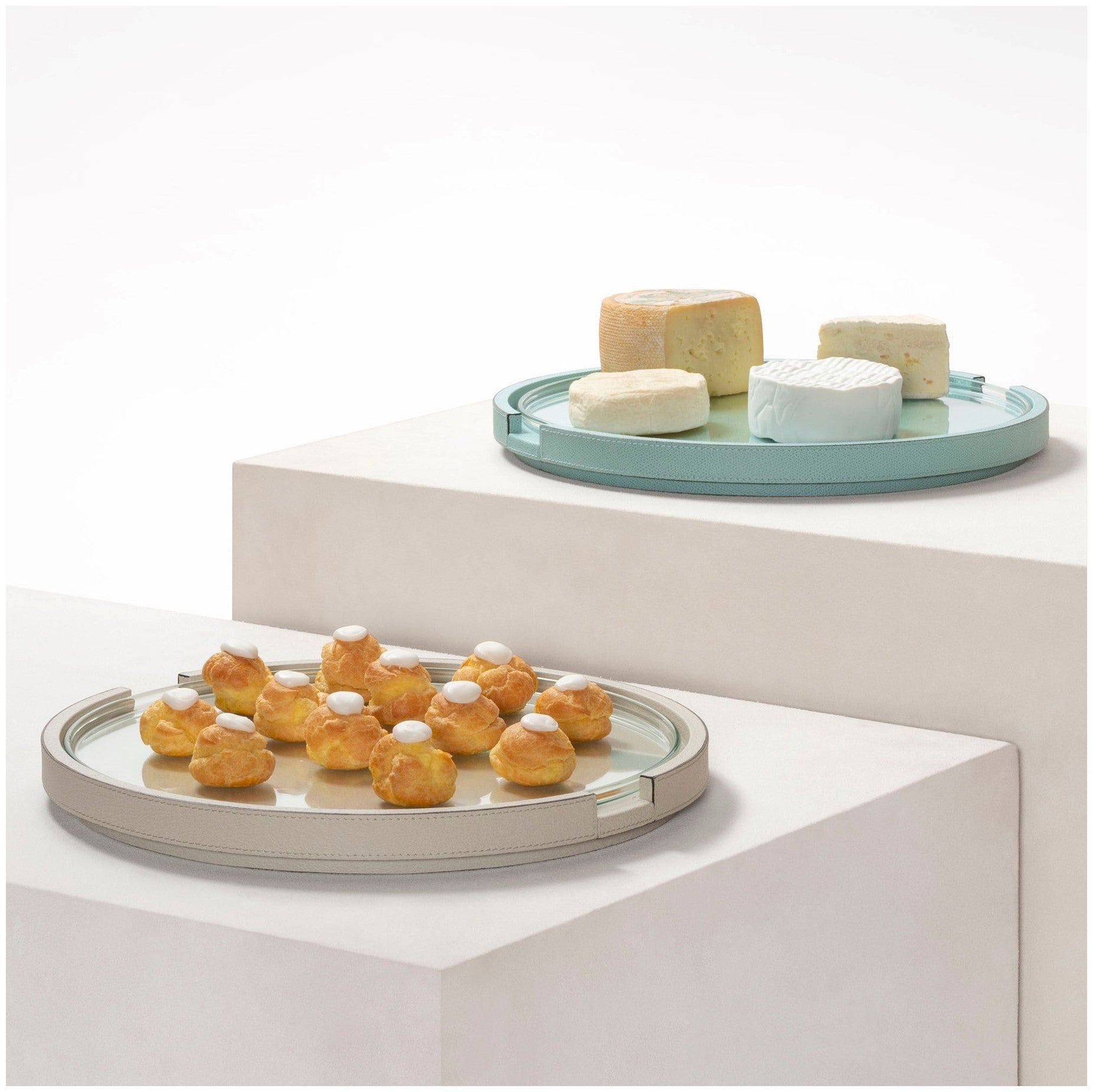 Gourmet Serving Tray Round - Light Grey