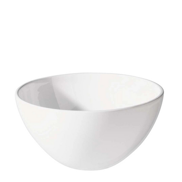 A set of white porcelain stackable bowls that fit inside each other for easy storage. Ideal for serving snacks, desserts, or breakfast while saving space in your kitchen.
