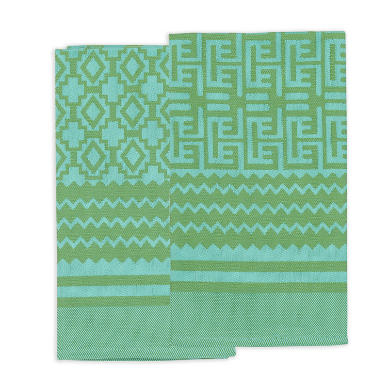 Penta Tea Towel - Geometric Lime