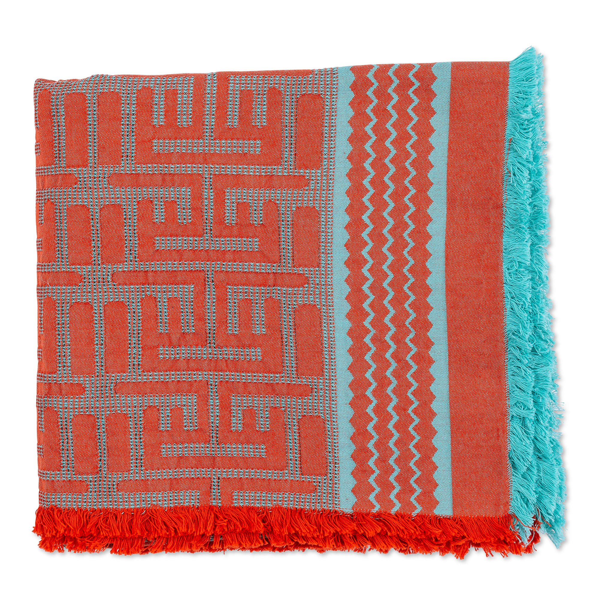 Kuba Beach Mat - Clementine + Turquoise