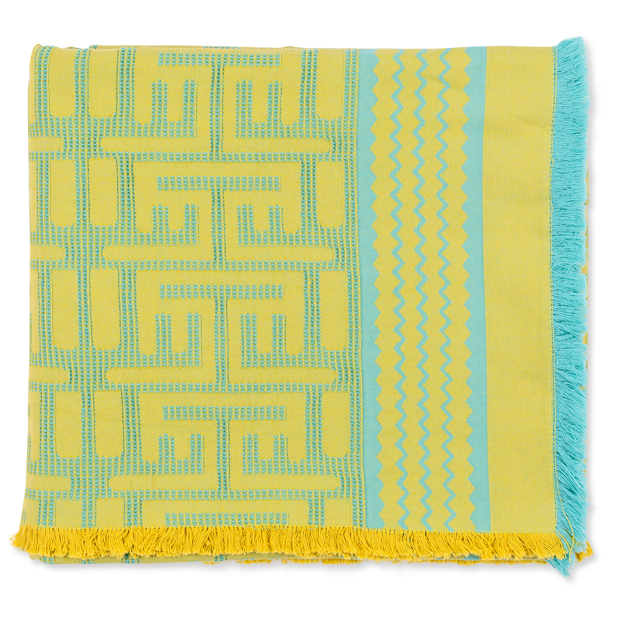 Kuba Beach Mat - Yellow + Turquoise