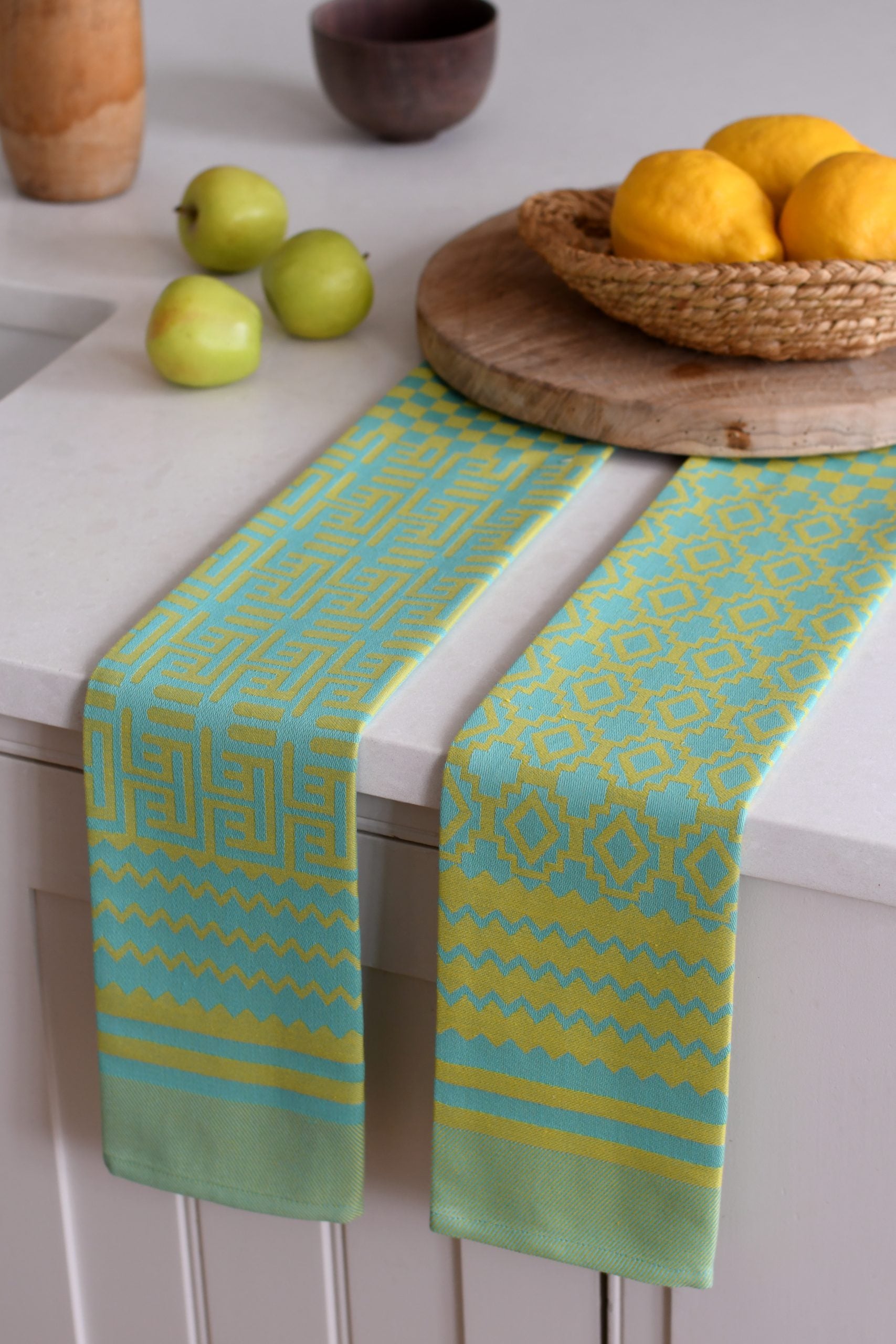 Penta Tea Towel - Geometric Lemon