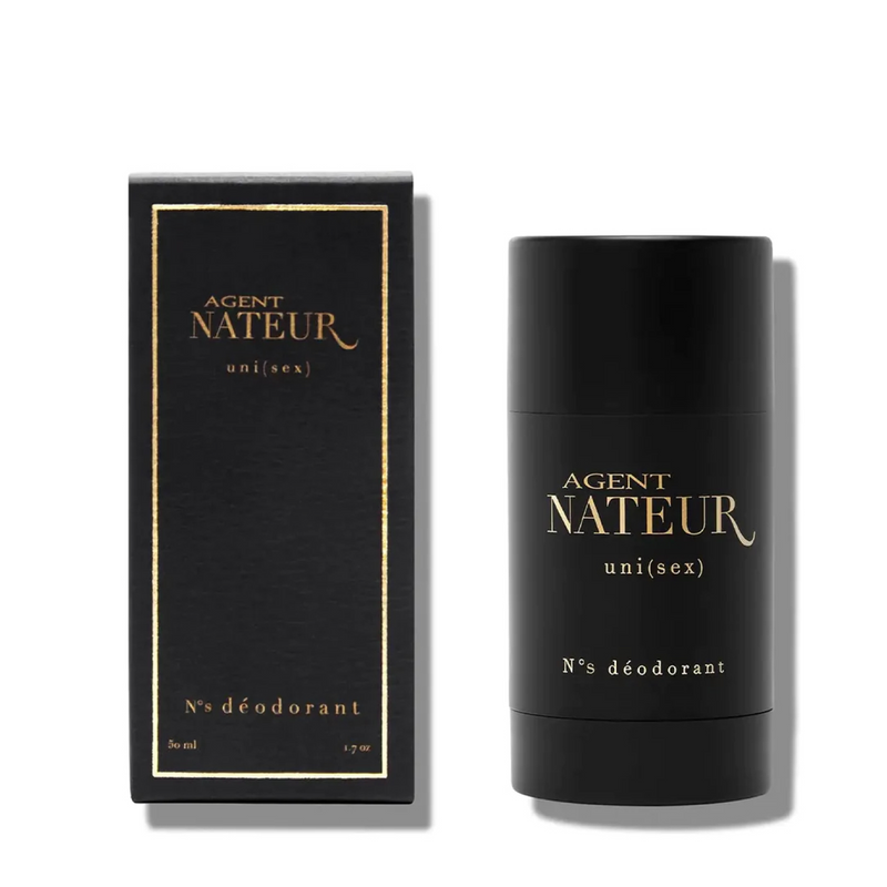 Packed in black box with minimalistic golden details, this all natural, aluminum free deodorant offers long lasting freshness and odor protection for all genders.
