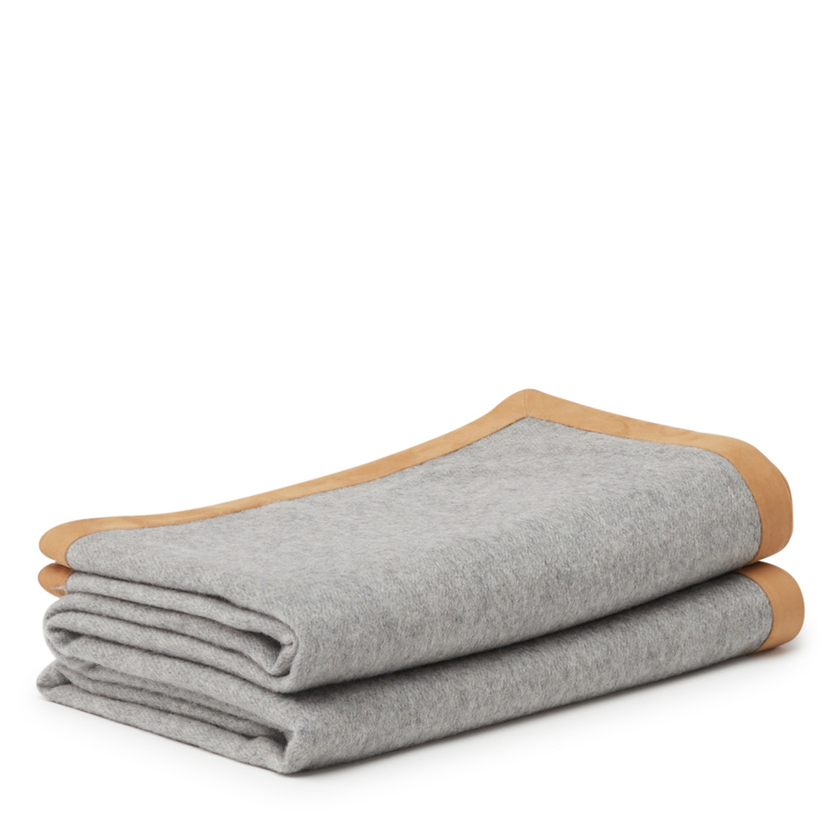 Kaori Cashmere Suede Edged Throw - Grey