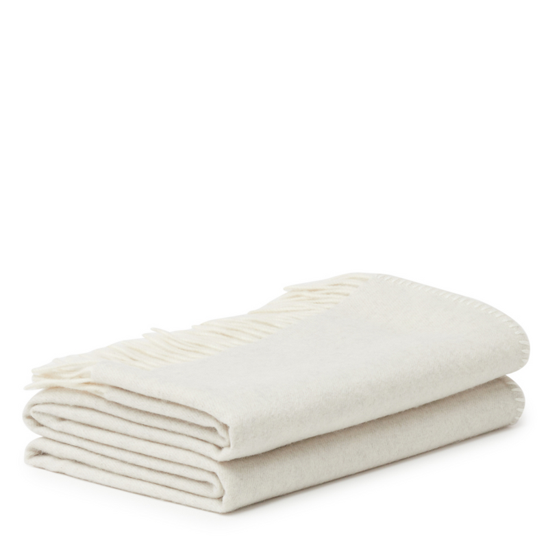 Melrose Two-Tone Throw - Pearl + Ecru