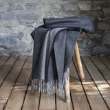 Melrose Two-Tone Throw - Steel + Grey