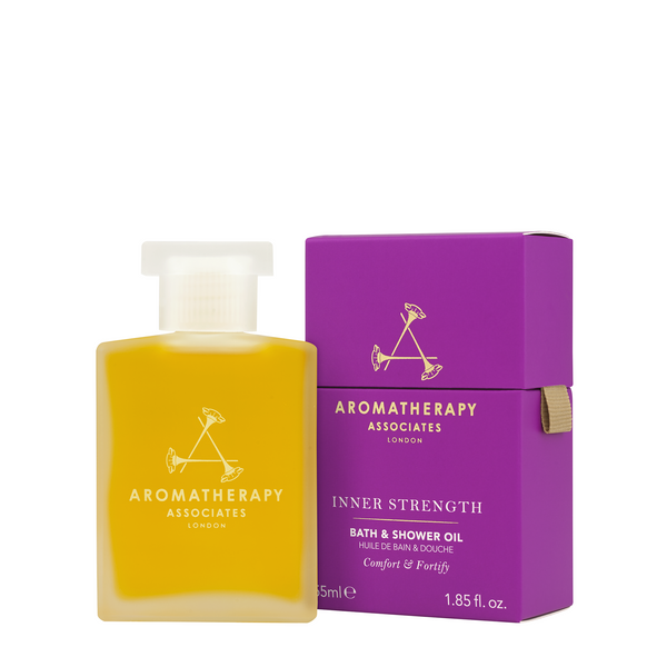 Inner Strength Bath and Shower Oil with frankincense, cardamom, and clary sage is a comforting and uplifting formula made especially for dreadful days.