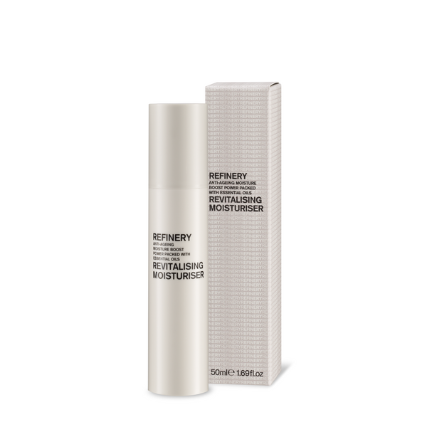 This lightweight formula revitalizes tired looking skin, providing essential moisture and a refreshed, youthful appearance. Packed in a 50 ml white bottle with beige box.