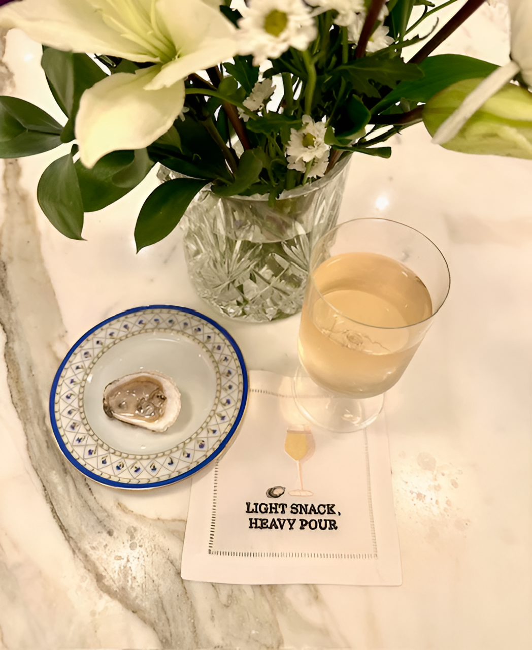 Cocktail Napkins - Oyster Light Snack Heavy Pour